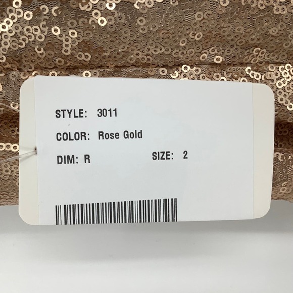 NEW! Dessy Collection Size 2 Mermaid Maxi Sequin Dress Rose Gold $285 msrp I24-7 - Picture 10 of 10